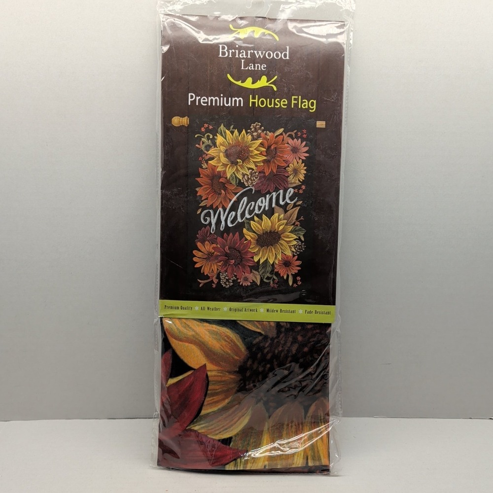 Briarwood Lane Fall Flowers Welcome House Flag 28" x 40"